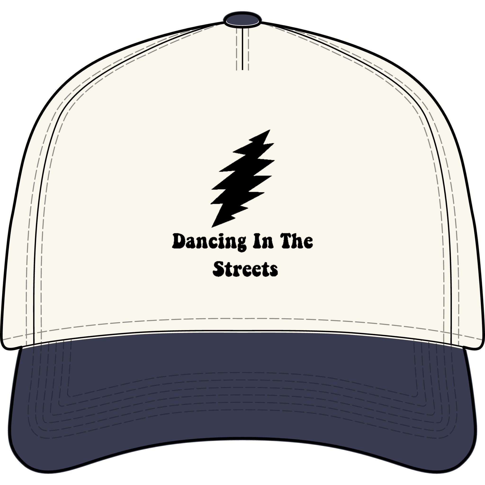 Dancing In The Streets Grateful Dead Inspired lightning bolt Cap | Two-Tone Truckershat