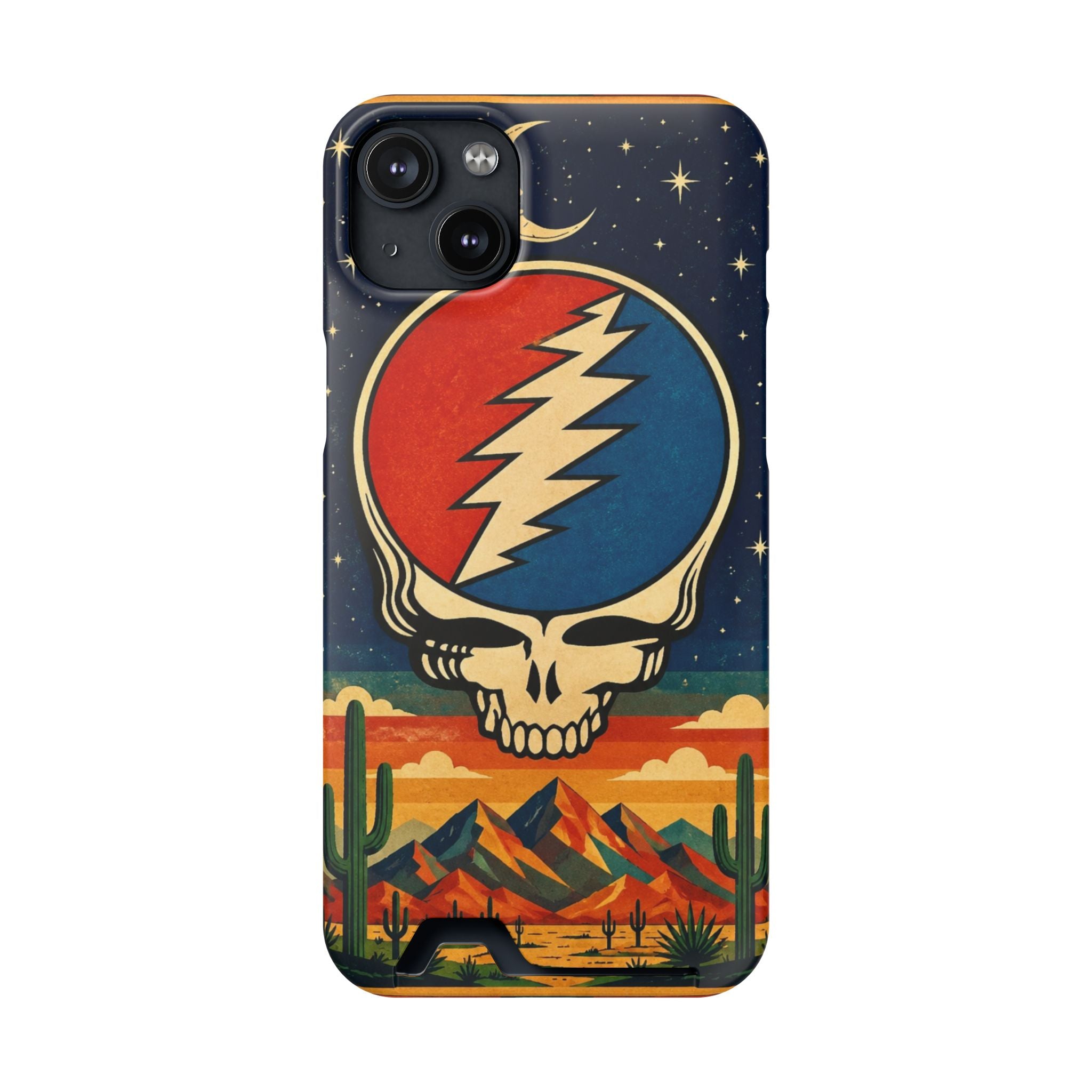 Grateful Dead Steal Your Face Skull with Lightning Bolt Phone Case | Card Holder