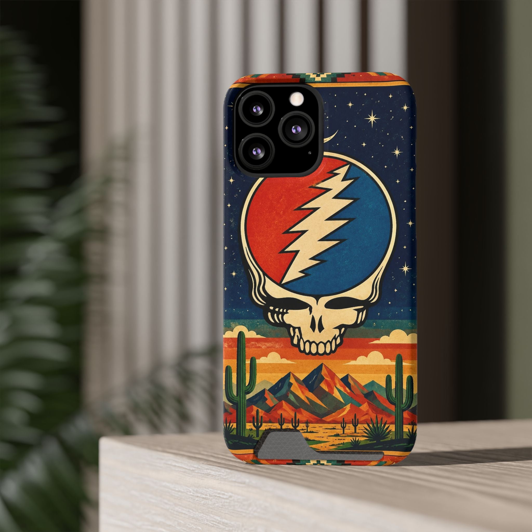 Grateful Dead Steal Your Face Skull with Lightning Bolt Phone Case | Card Holder