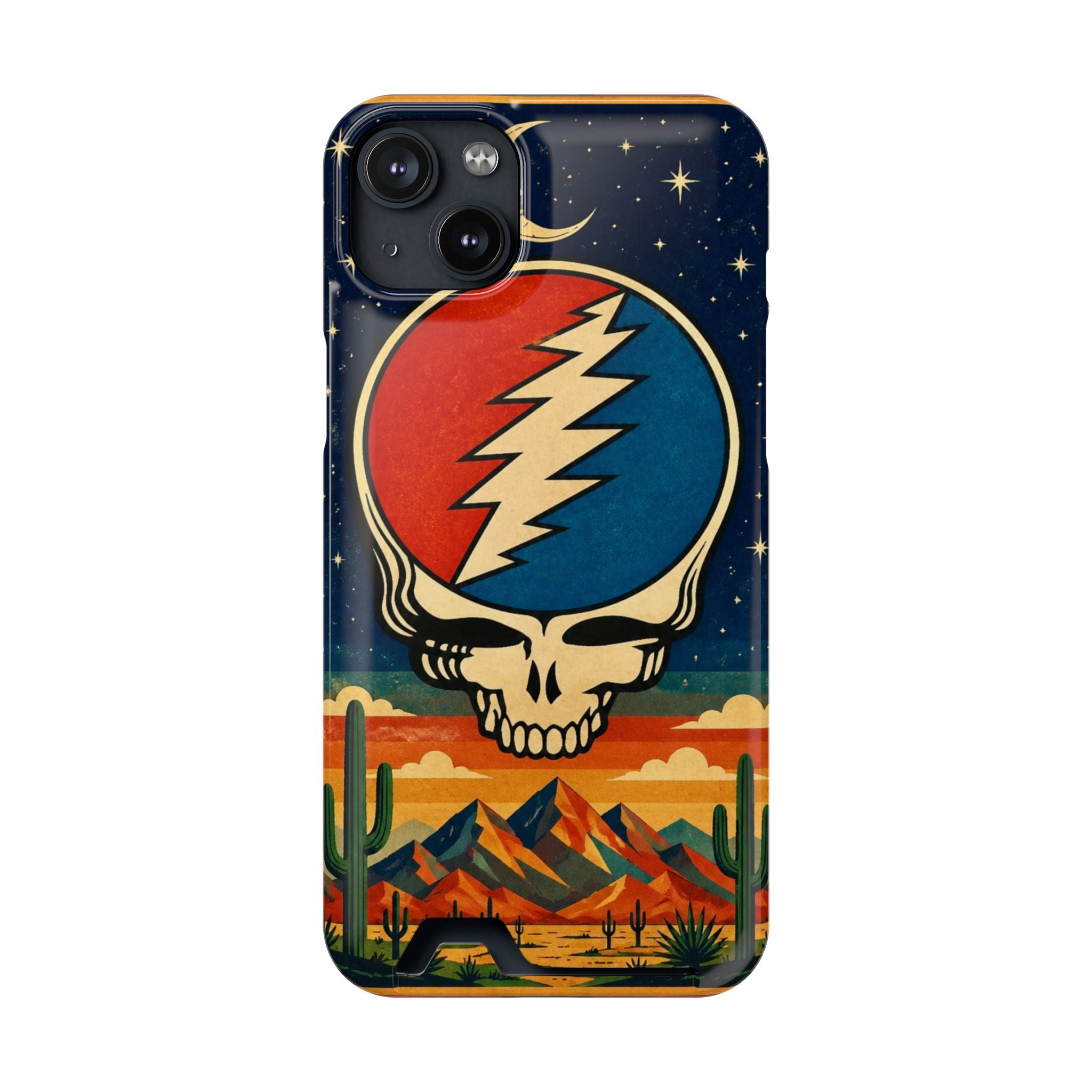 Grateful Dead Steal Your Face Skull with Lightning Bolt Phone Case | Card Holder