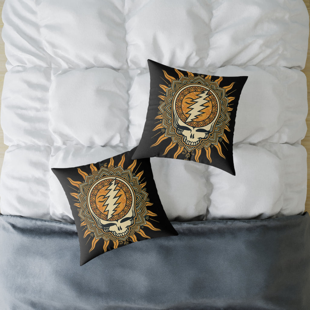 Steal Your Face Mandala Skull Pillow | Square Poly Canvas Pillow