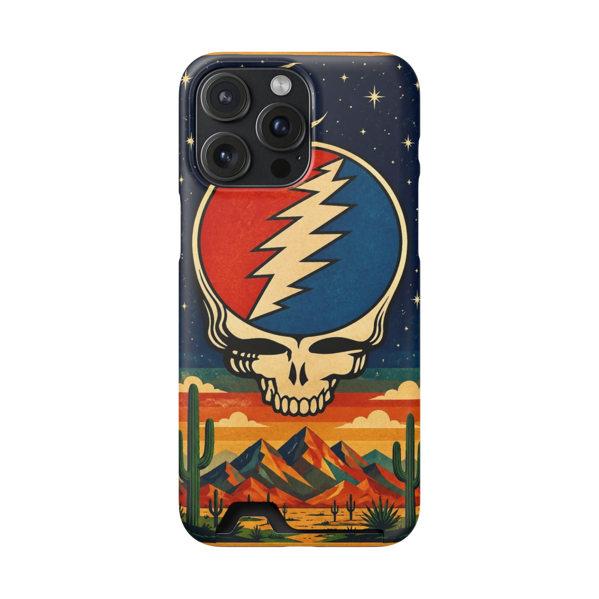Grateful Dead Steal Your Face Skull with Lightning Bolt Phone Case | Card Holder