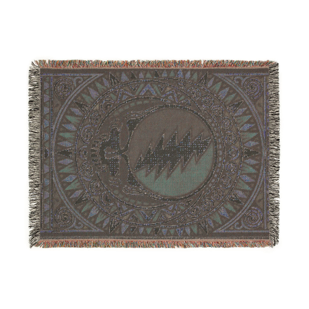 Grateful Dead Sacred Geometry Woven Blanket | Steal Your Face | Jacquard Throw