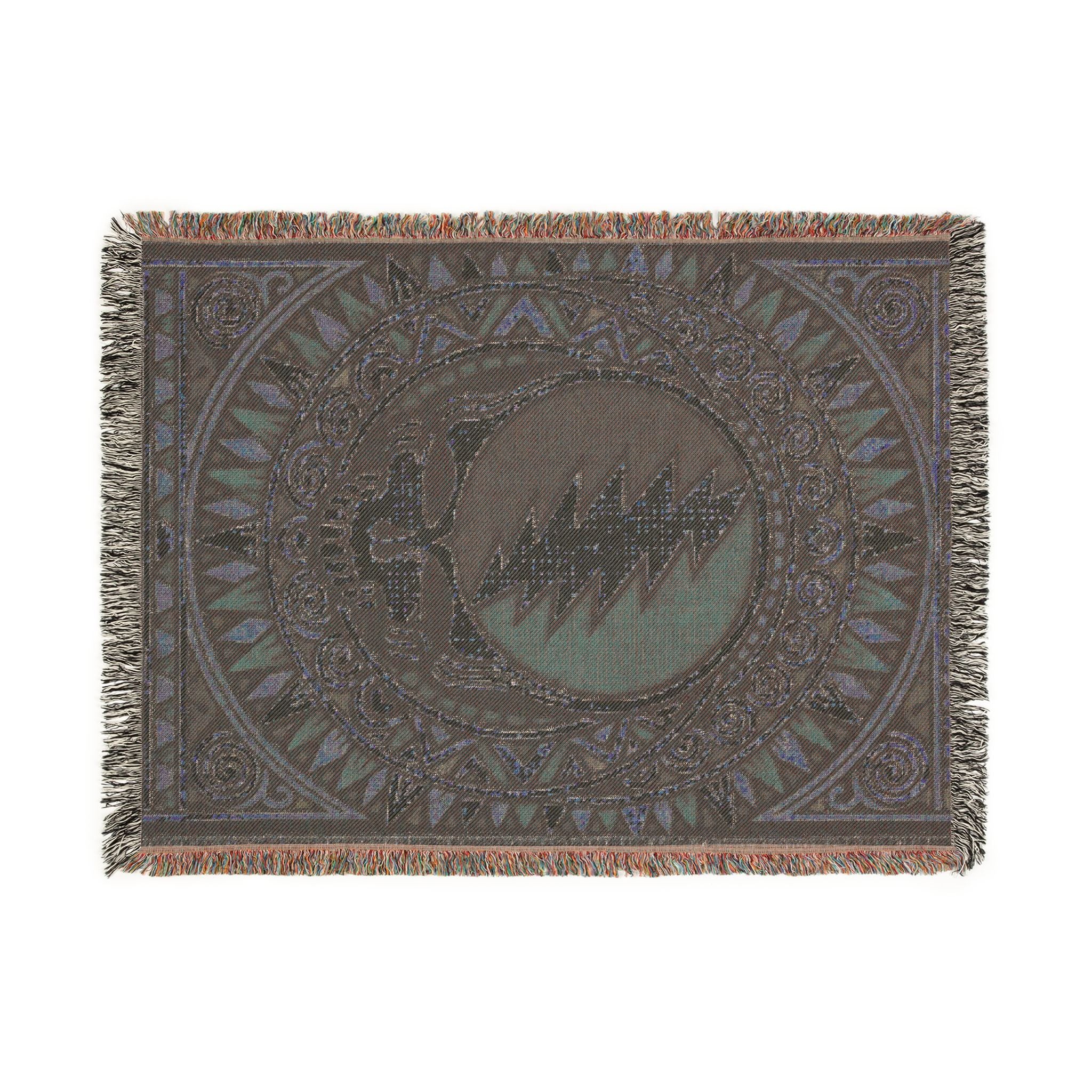 Grateful Dead Sacred Geometry Woven Blanket | Steal Your Face | Jacquard Throw