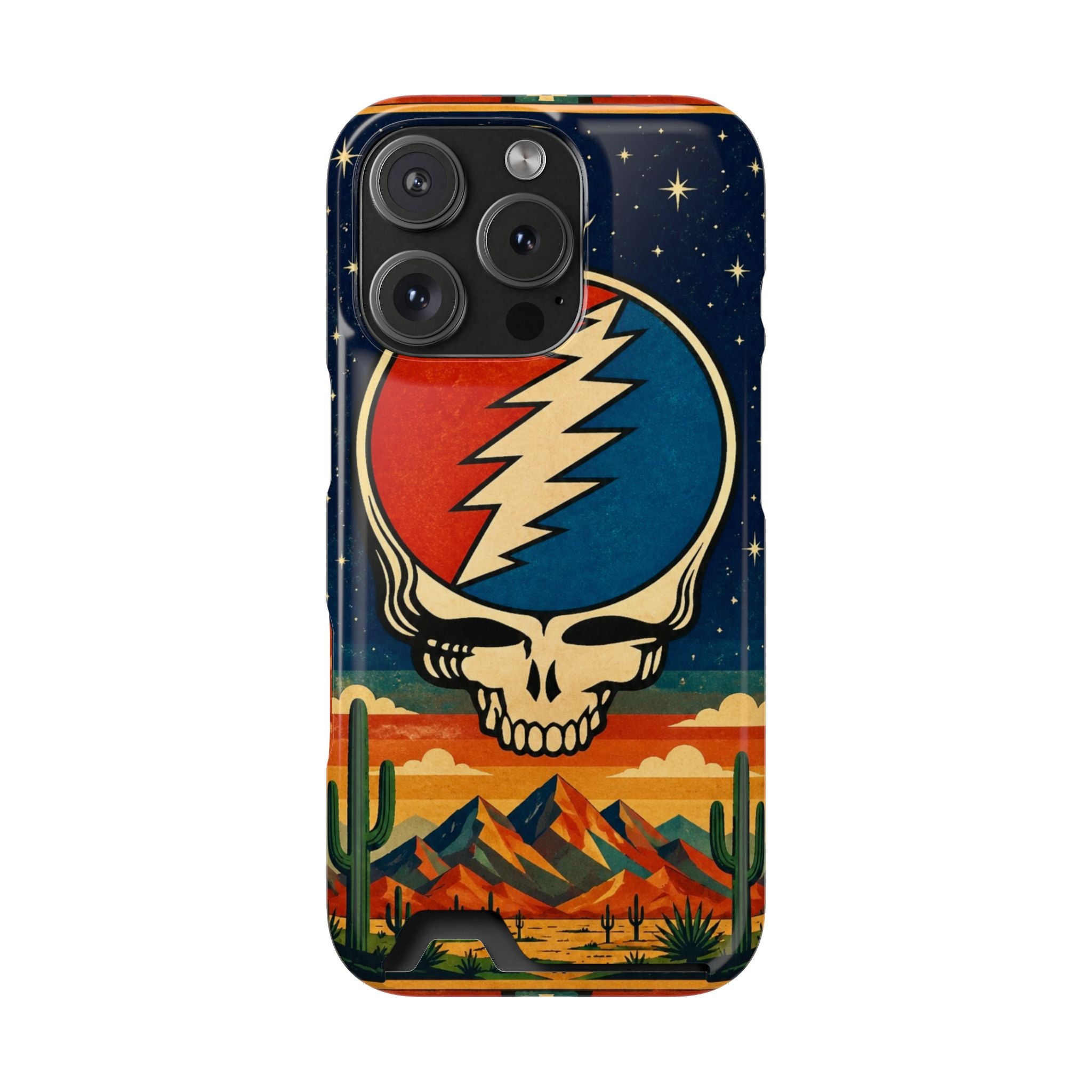 Grateful Dead Steal Your Face Skull with Lightning Bolt Phone Case | Card Holder