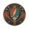 Desert Skull Steal Your Face Round Rug | Southwestern Boho Floor Mat