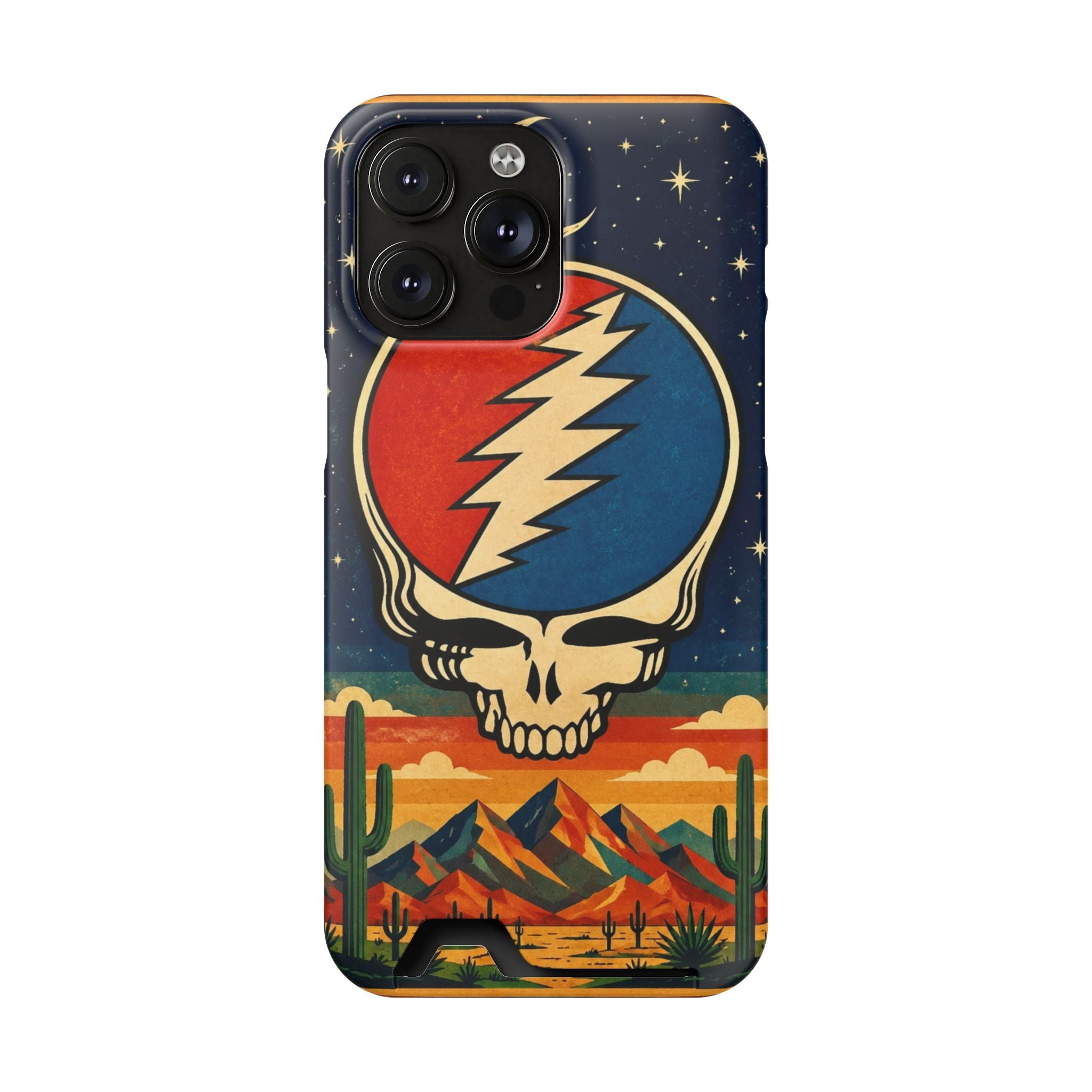 Grateful Dead Steal Your Face Skull with Lightning Bolt Phone Case | Card Holder