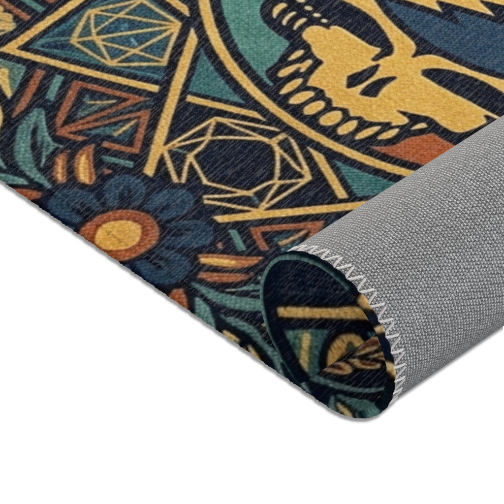 Steal Your Face Mandala Area Rug | Grateful Dead Skull Lightning Symbol