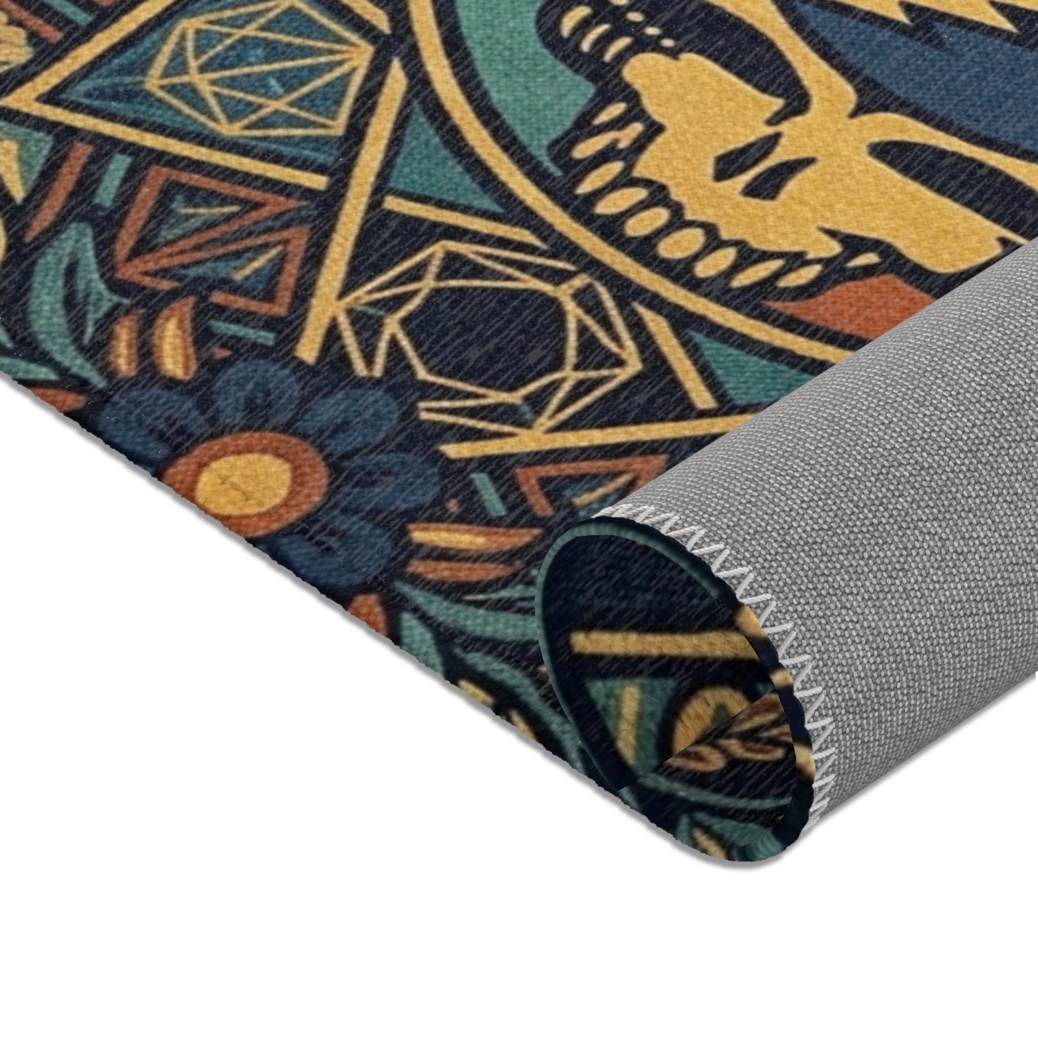 Steal Your Face Mandala Area Rug | Grateful Dead Skull Lightning Symbol