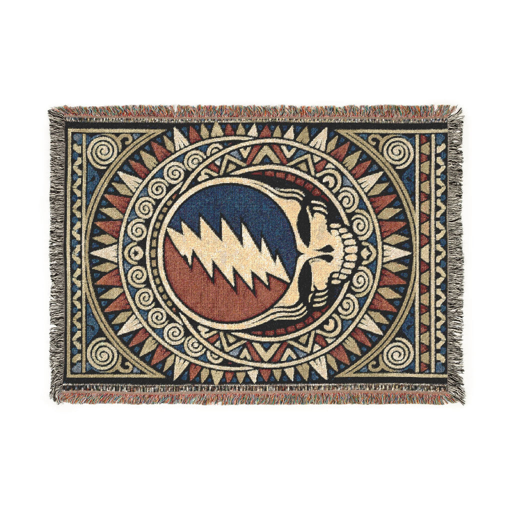 Grateful Dead Sacred Geometry Woven Blanket | Steal Your Face | Jacquard Throw