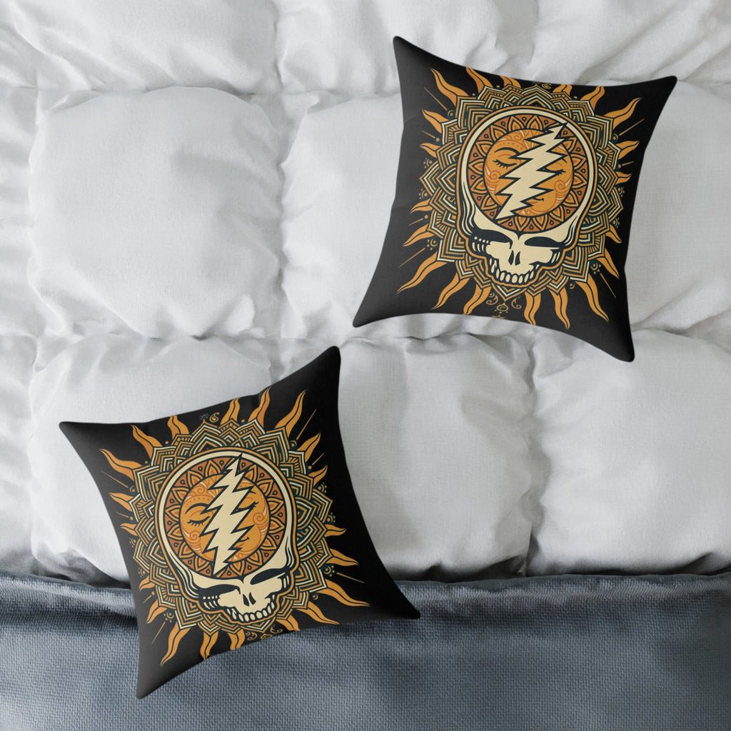 Steal Your Face Mandala Skull Pillow | Square Poly Canvas Pillow