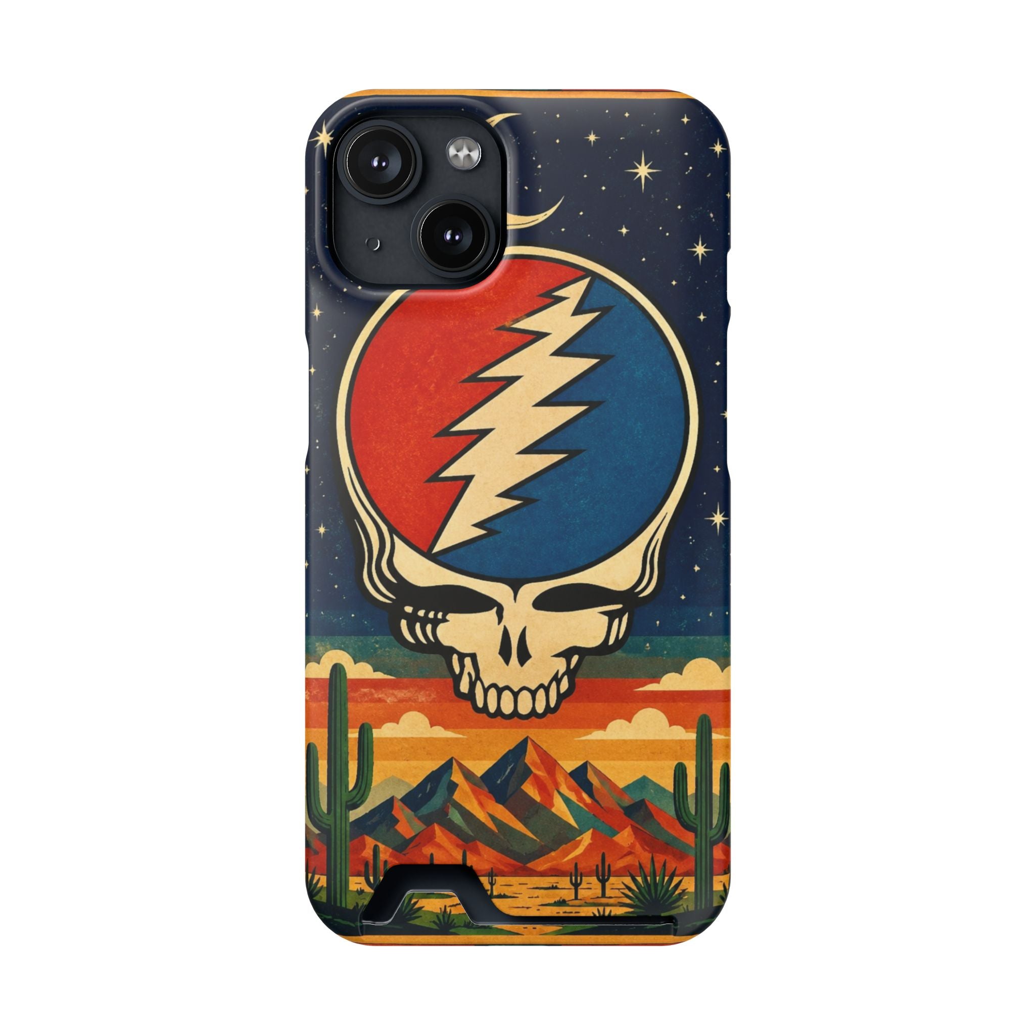 Grateful Dead Steal Your Face Skull with Lightning Bolt Phone Case | Card Holder